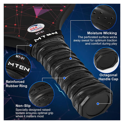 MTEN Pickleball Paddles Set of 2/4/1, USAPA Approved Fiberglass Rackets original product photo