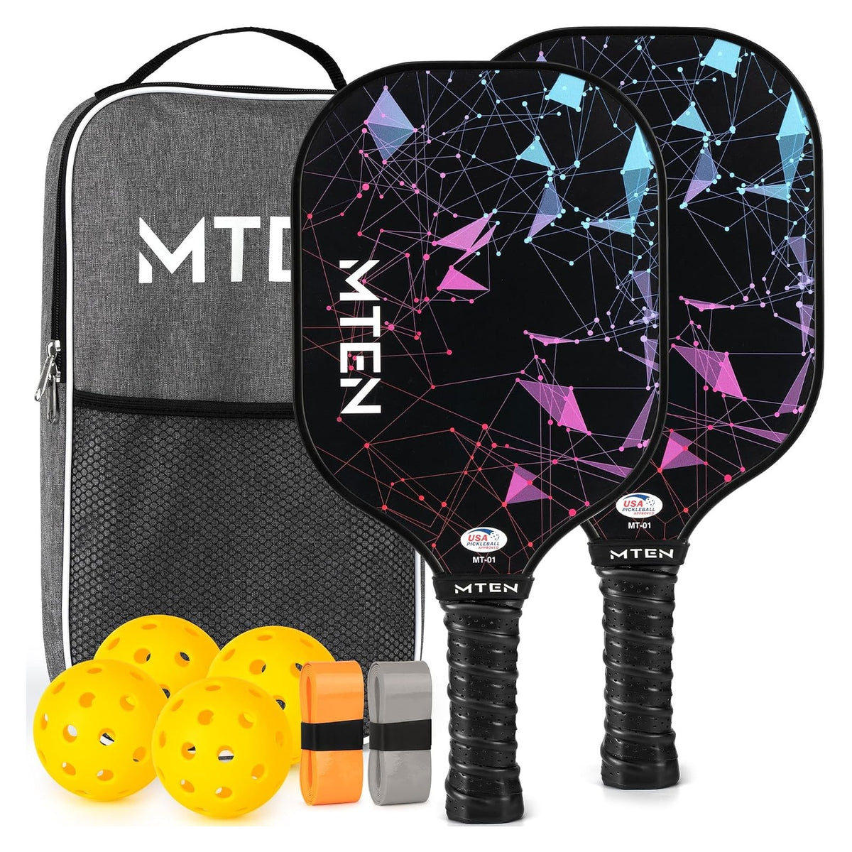 MTEN Pickleball Paddles Set of 2/4/1, USAPA Approved Fiberglass Rackets original product photo