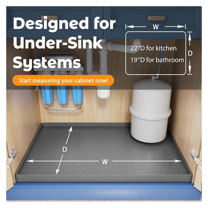 Dark gray silicone under-sink mat product photo 7