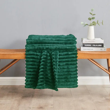 GC Osum Ribbed Fleece Throw Blanket – 1.2 × 2 m – product view
