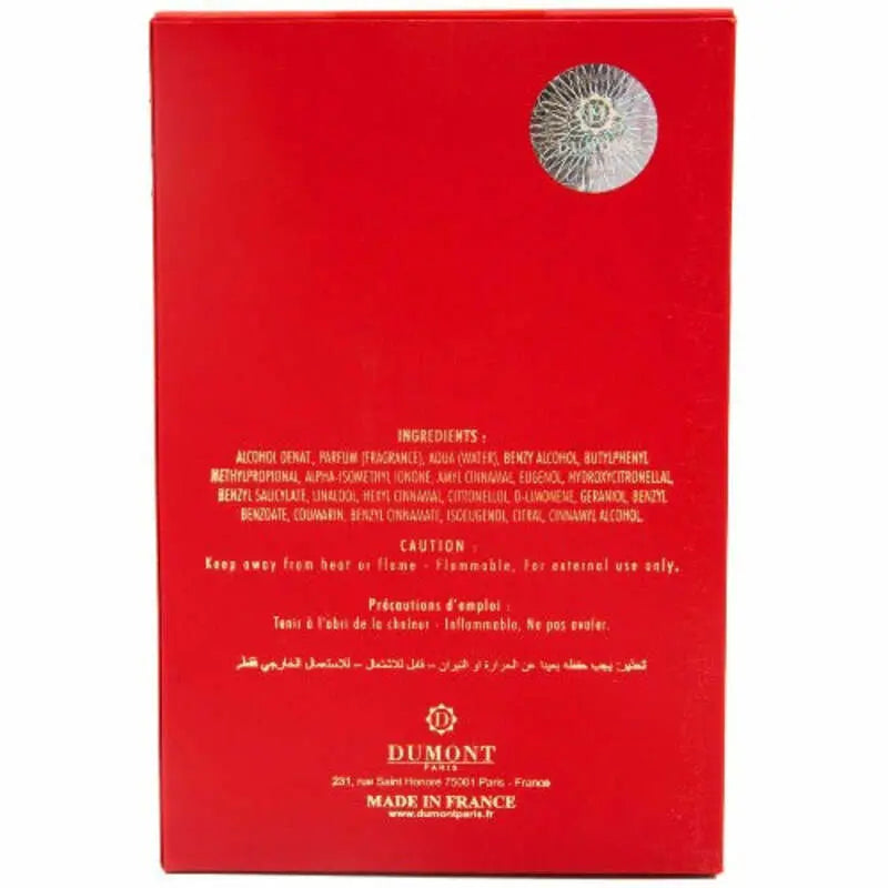 Dumont Nitro Red For Men 3.4 Oz Eau De Parfum Spray original gallery 3