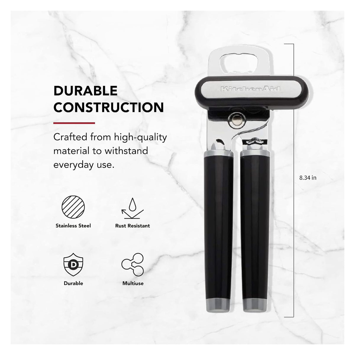 KitchenAid Classic Multifunction Can Opener and Bottle Opener Easy to Use, Razor Sharp Stainless Steel Cutting Wheel, So original product photo
