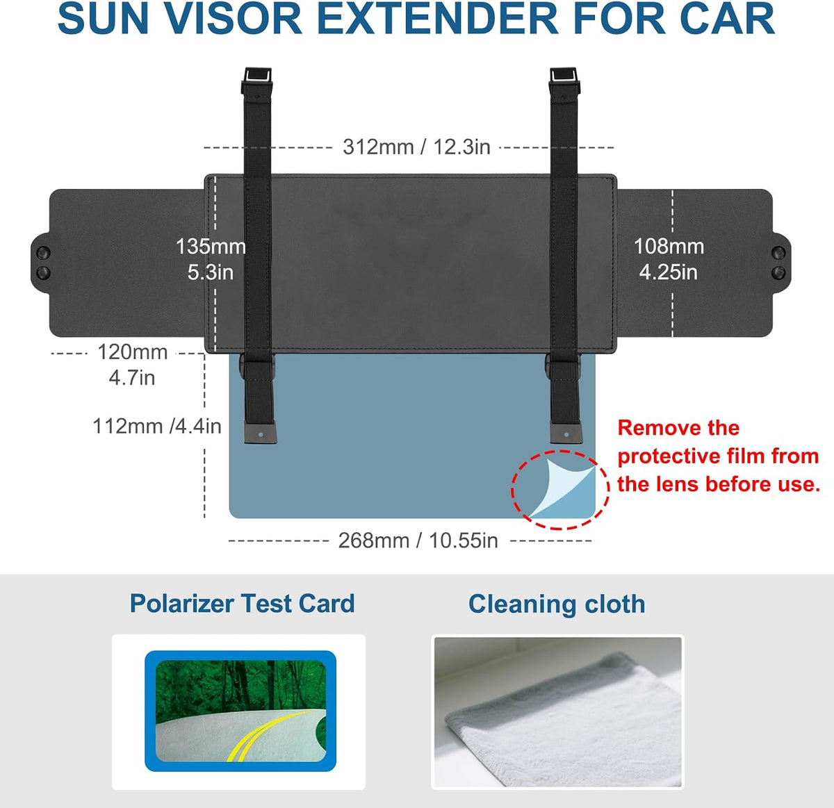 Veharvim Polarized Car Sun Visor Extender — original product view 7
