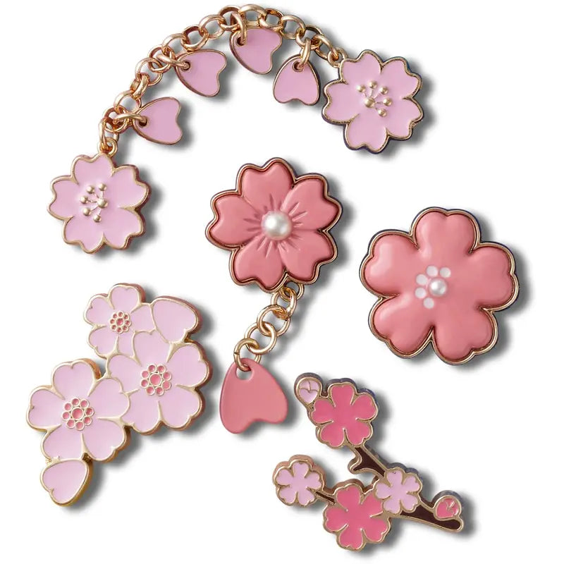 Crocs Jibbitz Dainty Shoe Charms – Two 5-Packs – Blooming Cherry Blossom