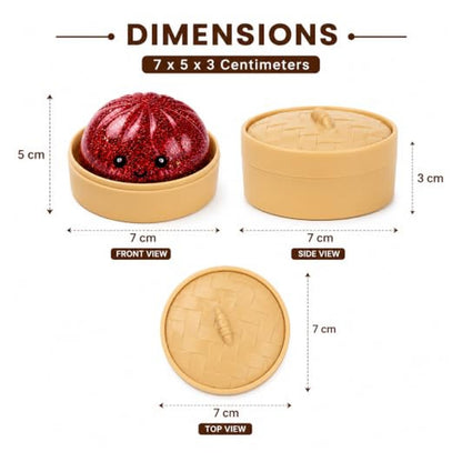 Dumpling Squishy Fidget Toy with Steamer Box - Two-Piece Set