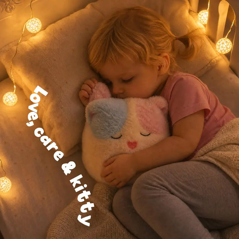 Interactive Fluffy Cat Plush with Magnetic Pacifier – product view