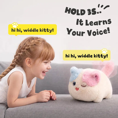 Interactive Fluffy Cat Plush with Magnetic Pacifier – product view