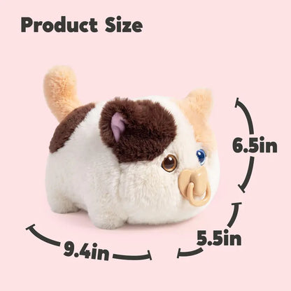 Interactive Fluffy Cat Plush with Magnetic Pacifier – product view