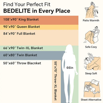 BEDELITE 300 GSM Fuzzy Fleece Throw Blanket - original photo 8