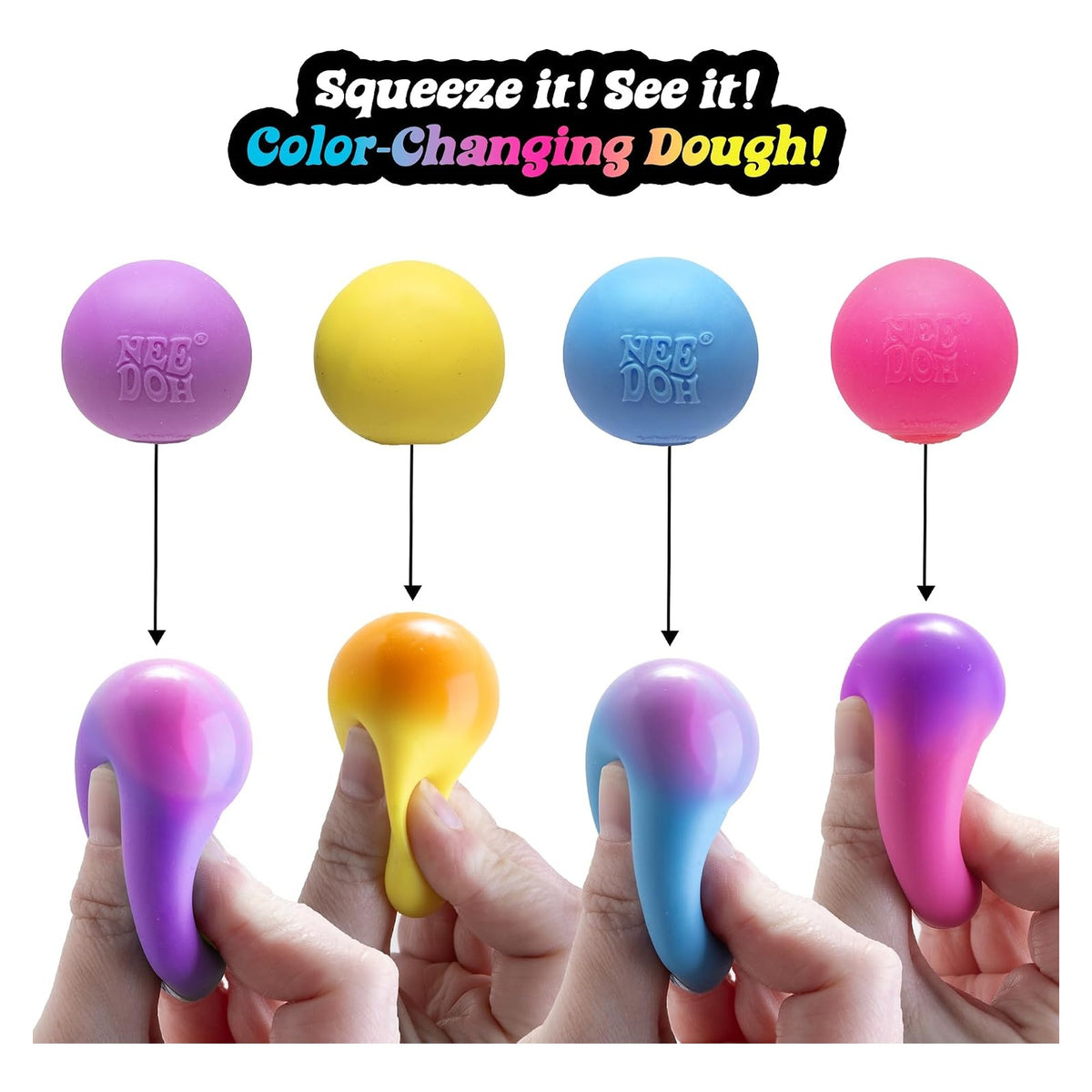 NeeDoh Teenie Color-Change Squeeze Toys – Eight-Pack original product photo