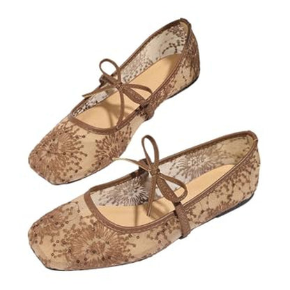 BEAUDRM Women's Ballet Flats - Light Brown