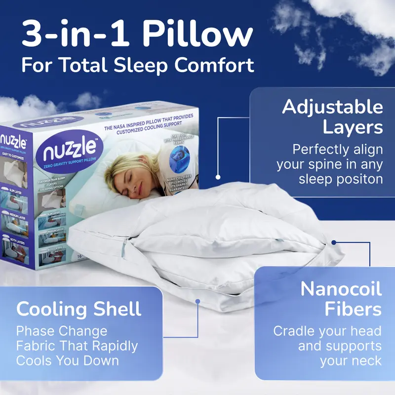 Nuzzle Cooling Adjustable Pillow – Standard source product image