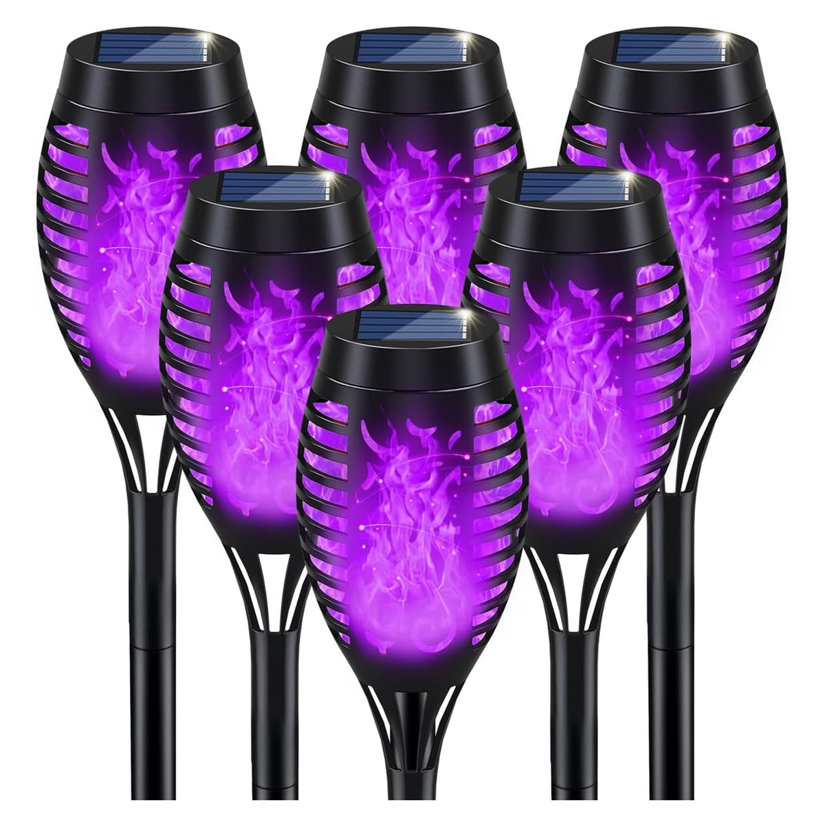 Halloween Decorations Outdoor Flickering Flame Purple Halloween Solar Light original product photo