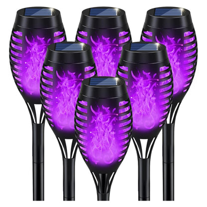 Halloween Decorations Outdoor Flickering Flame Purple Halloween Solar Light original product photo