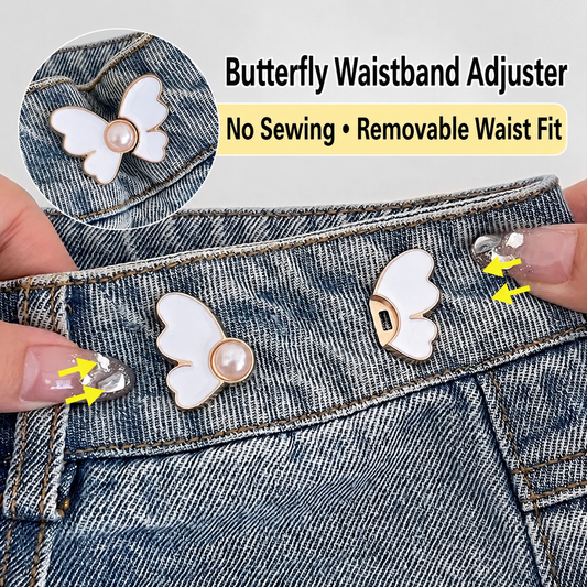 Butterfly waistband adjuster fastener