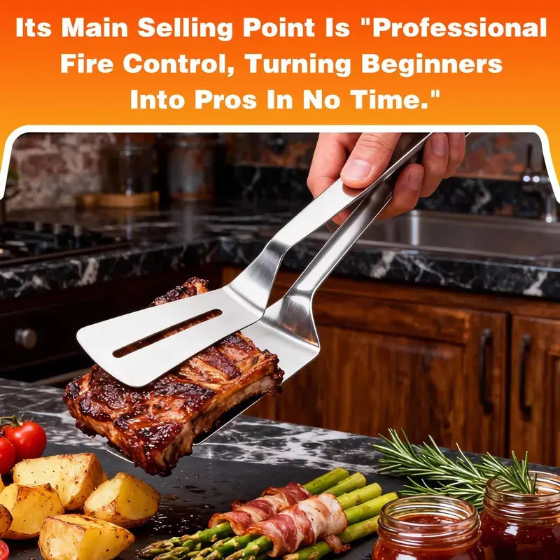 Original stainless steel spatula tongs photo 3