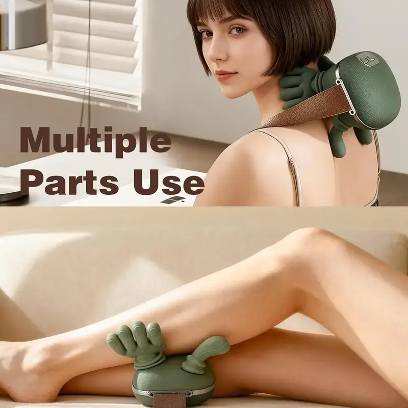 Cordless 4D Neck and Shoulder Massager with Heat – Green source product image
