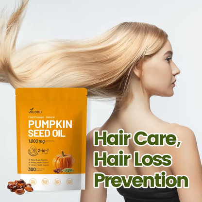 Pumpkin Seed Oil & Saw Palmetto Softgels – 300 Capsules, Two Pouches source product image
