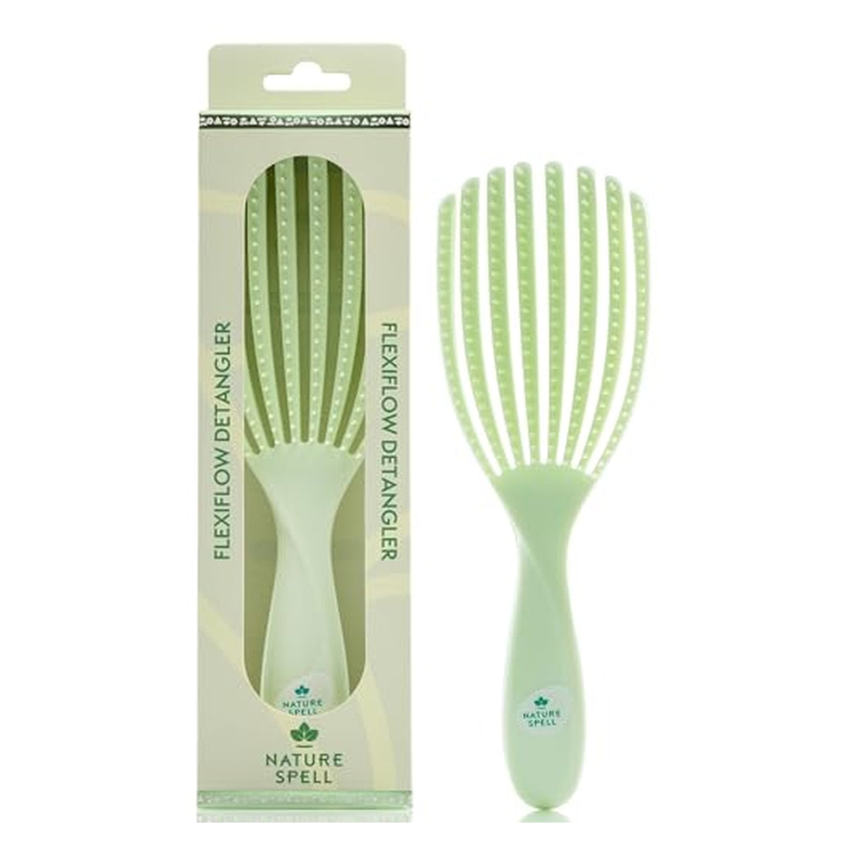 Nature Spell FlexiFlow Detangling Brush - Two-Brush Set - Green