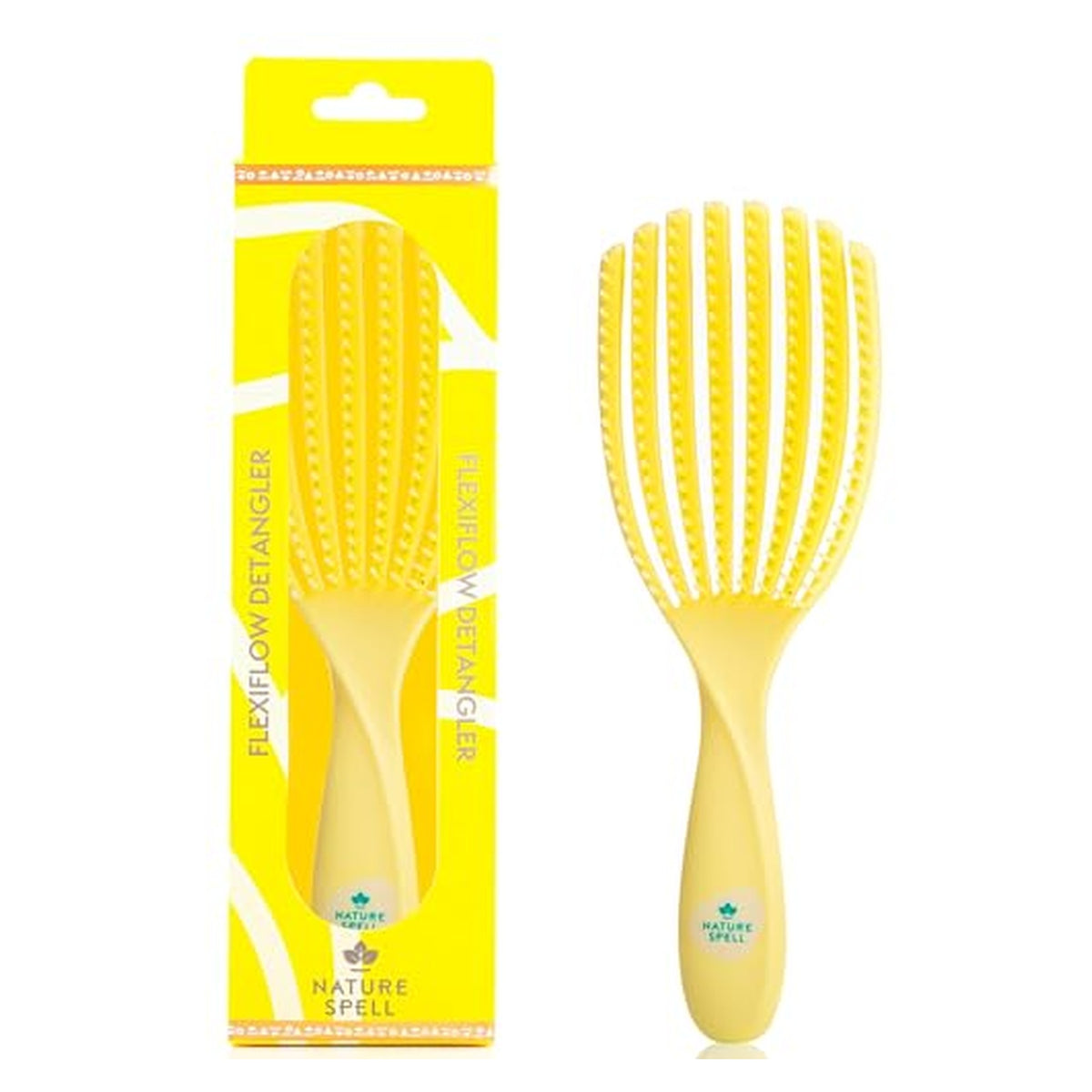 Nature Spell FlexiFlow Detangling Brush - Two-Brush Set - Yellow