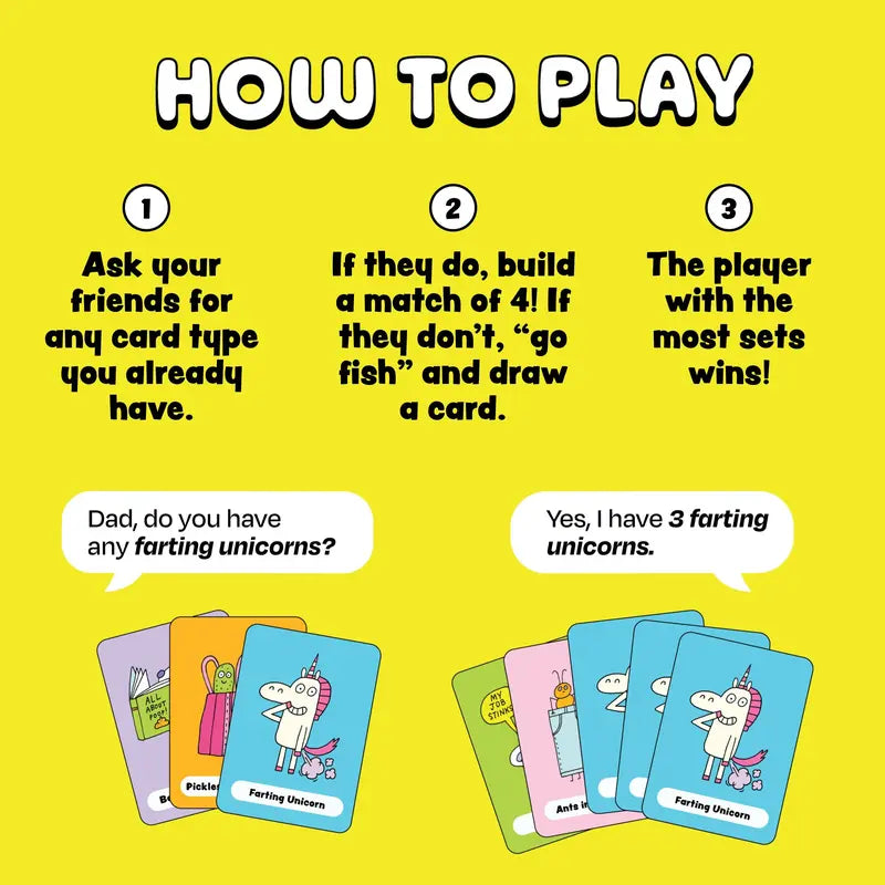 Farting Unicorns Go Fish Card Games – Two-Game Bundle original product photo