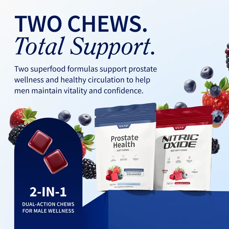Snap Supplements Prostate Health + Nitric Oxide Chews — Two-Bag Set — original product photo 2