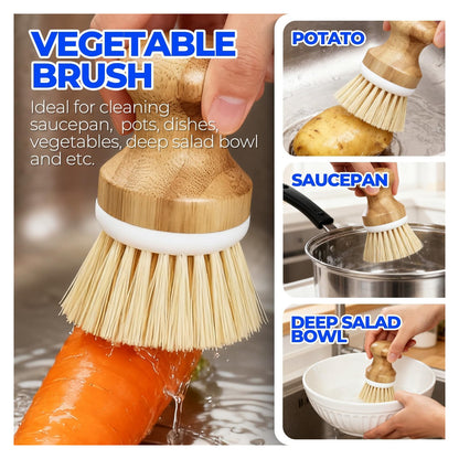 Holikme 6 Pack Dish Brush with Bottle Brush Scrub Brush Straw,Yellow original product photo