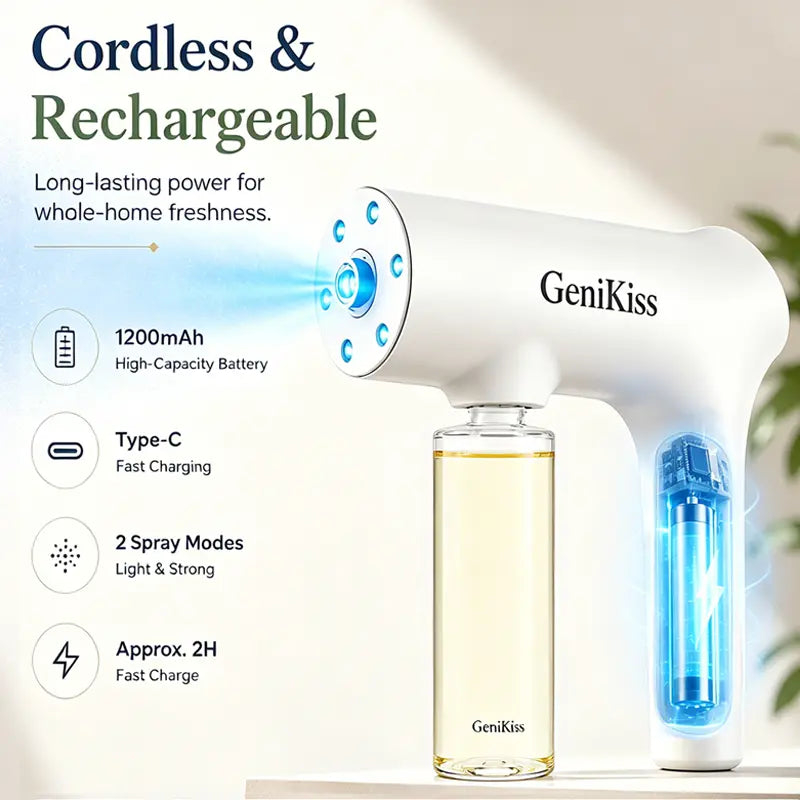 GeniKiss cordless Type-C rechargeable sprayer