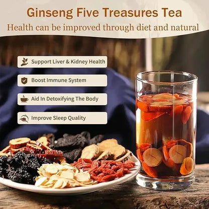 Ginseng Five Treasures Herbal Tea – Two 30-Sachet Packs – original source product image 3