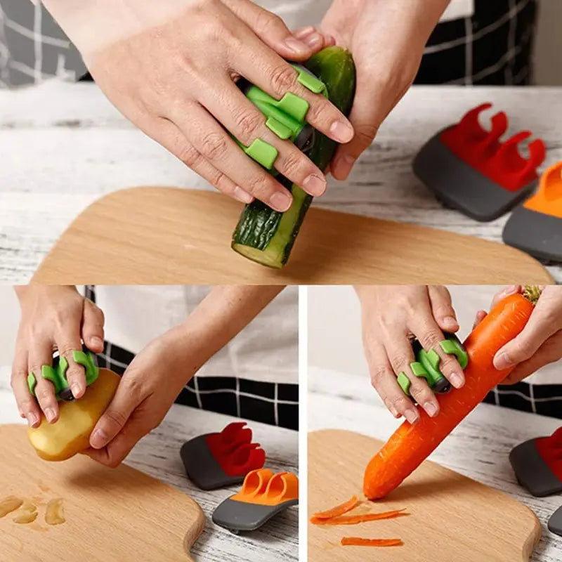 Finger-Grip Palm Vegetable Peelers — 4 Pieces — original product photo 3