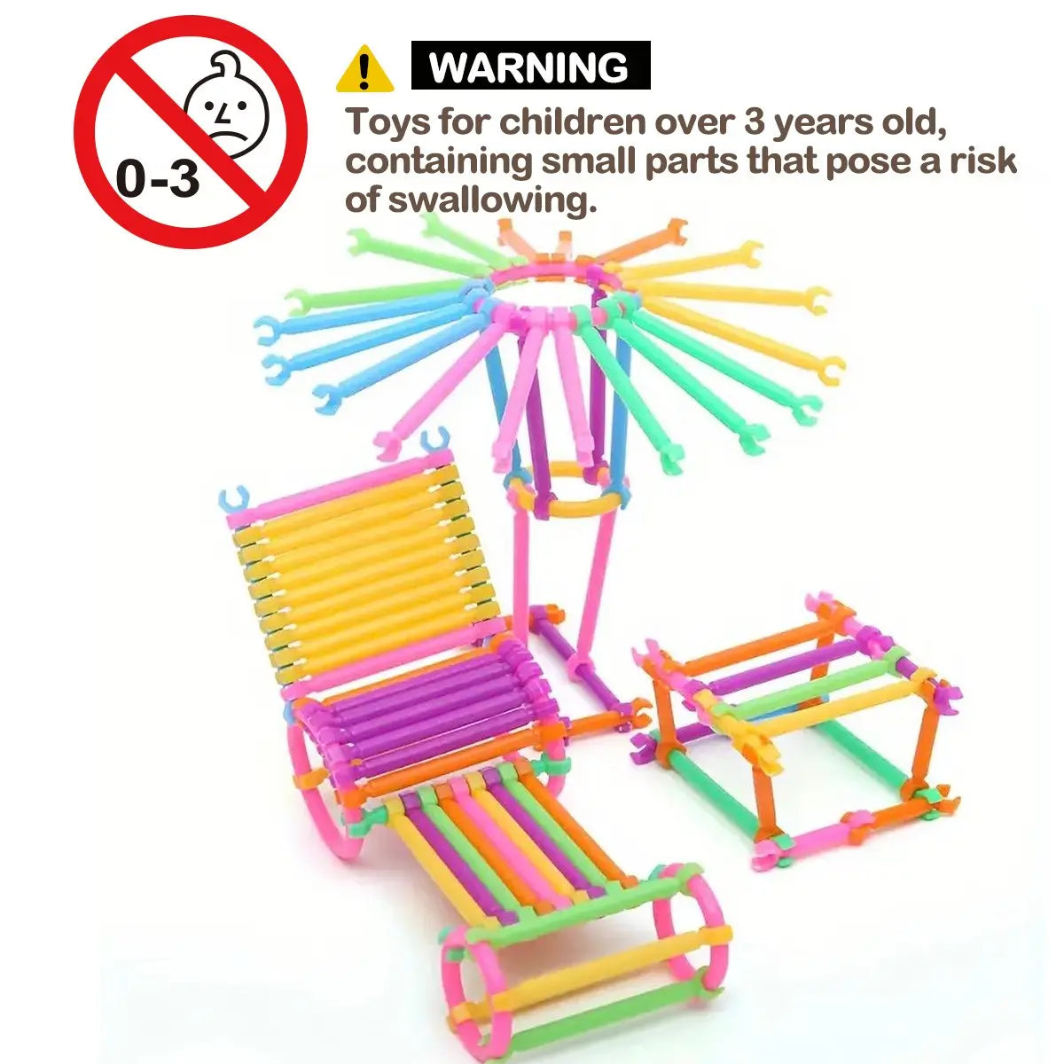 Colorful Linking Construction Pieces – Two 200-Piece Bags – product view