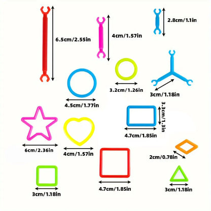 Colorful Linking Construction Pieces – Two 200-Piece Bags – product view