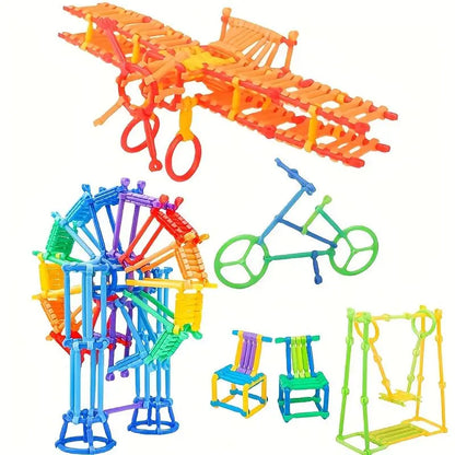 Colorful Linking Construction Pieces – Two 200-Piece Bags – product view