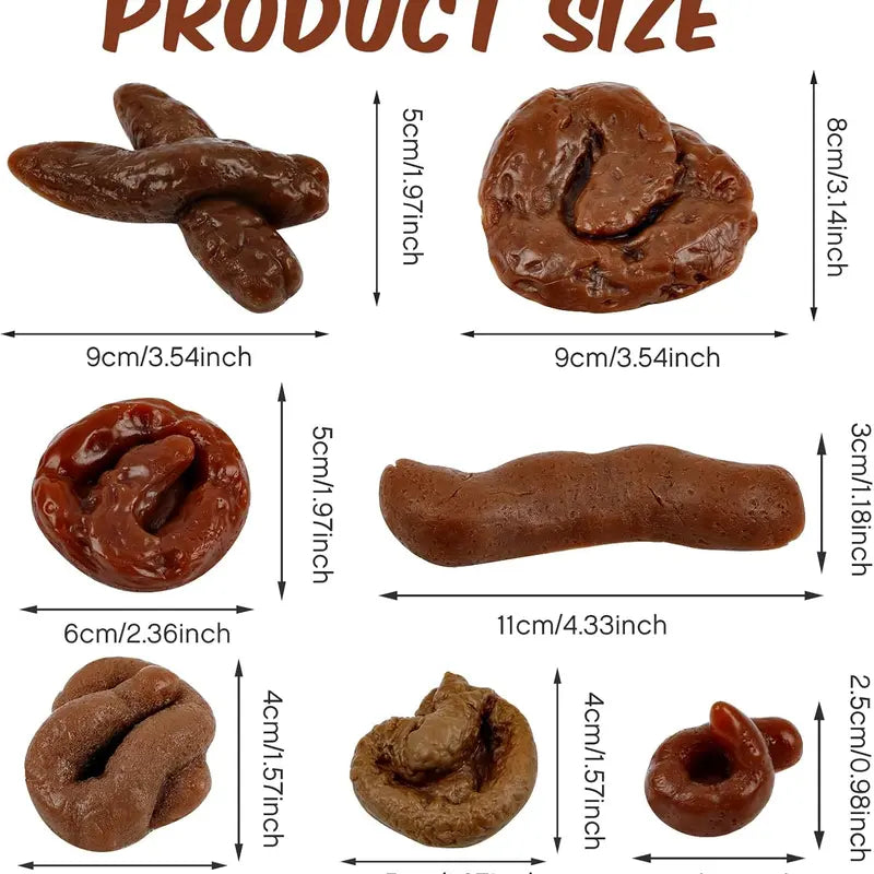 Gejoy Fake Poop 7/8 Pcs Realistic Prank Poop Props Brown Soft Poop Fun Party Supplies Prank Games with Friends Family Classmates Fake Turd Gifts Perfect for Office Pranks Pet Pranks Birthday Funny Gift for Father's Day original gallery 2