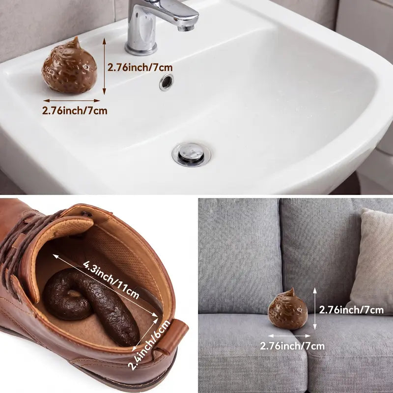 Gejoy Fake Poop 7/8 Pcs Realistic Prank Poop Props Brown Soft Poop Fun Party Supplies Prank Games with Friends Family Classmates Fake Turd Gifts Perfect for Office Pranks Pet Pranks Birthday Funny Gift for Father's Day original gallery 4