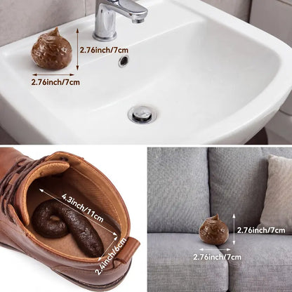 Gejoy Fake Poop 7/8 Pcs Realistic Prank Poop Props Brown Soft Poop Fun Party Supplies Prank Games with Friends Family Classmates Fake Turd Gifts Perfect for Office Pranks Pet Pranks Birthday Funny Gift for Father's Day original gallery 4