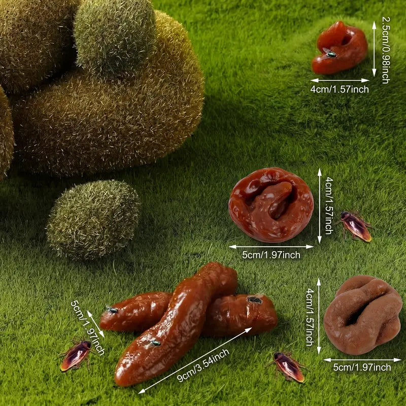 Gejoy Fake Poop 7/8 Pcs Realistic Prank Poop Props Brown Soft Poop Fun Party Supplies Prank Games with Friends Family Classmates Fake Turd Gifts Perfect for Office Pranks Pet Pranks Birthday Funny Gift for Father's Day original gallery 8
