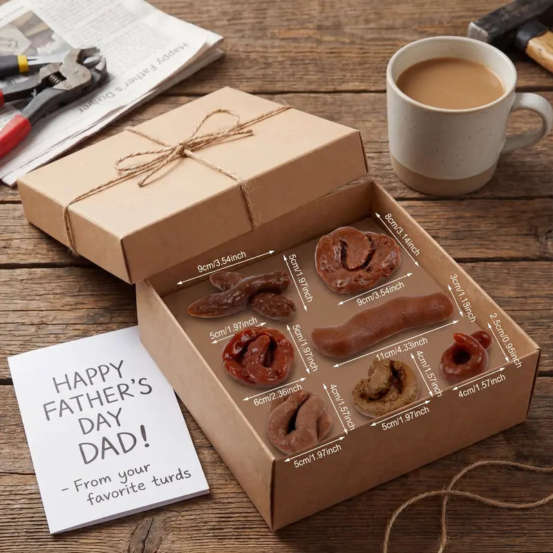 Gejoy Fake Poop 7/8 Pcs Realistic Prank Poop Props Brown Soft Poop Fun Party Supplies Prank Games with Friends Family Classmates Fake Turd Gifts Perfect for Office Pranks Pet Pranks Birthday Funny Gift for Father's Day original gallery 7