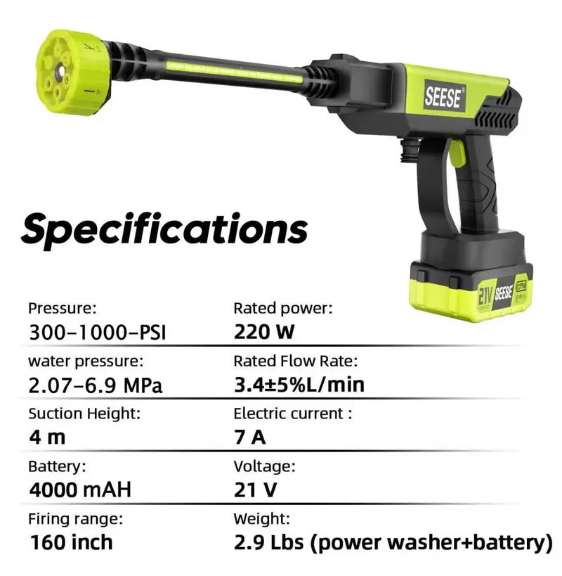 Portable High-Pressure Cordless Washer – Anywhere, Anytime Cleaning Power