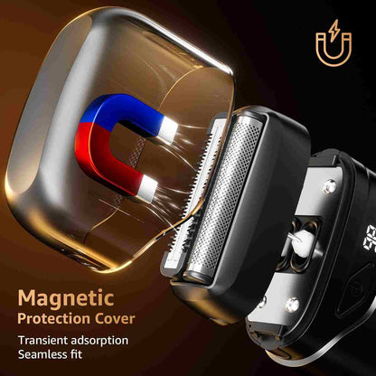 Ultra-Compact Pocket Electric Shaver with Smart LED & Magnetic Cap