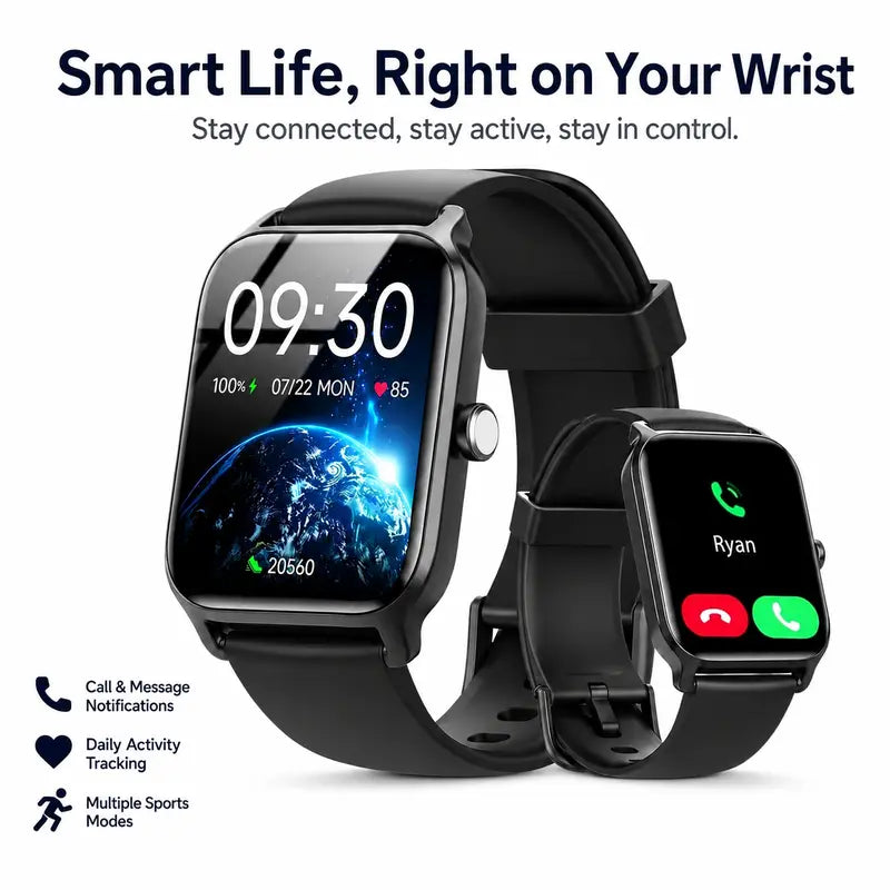 2.01" HD Full Touch Smartwatch for Fitness & Health Tracking