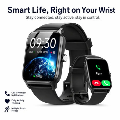 2.01" HD Full Touch Smartwatch for Fitness & Health Tracking