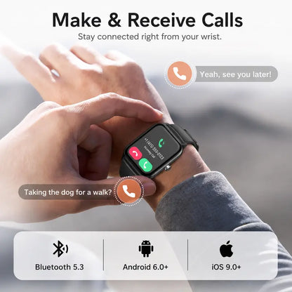 2.01" HD Full Touch Smartwatch for Fitness & Health Tracking