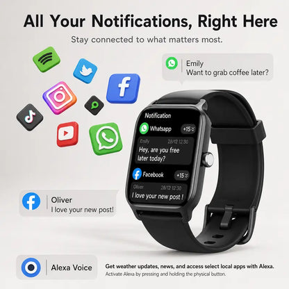 2.01" HD Full Touch Smartwatch for Fitness & Health Tracking