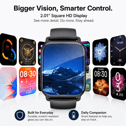 2.01" HD Full Touch Smartwatch for Fitness & Health Tracking