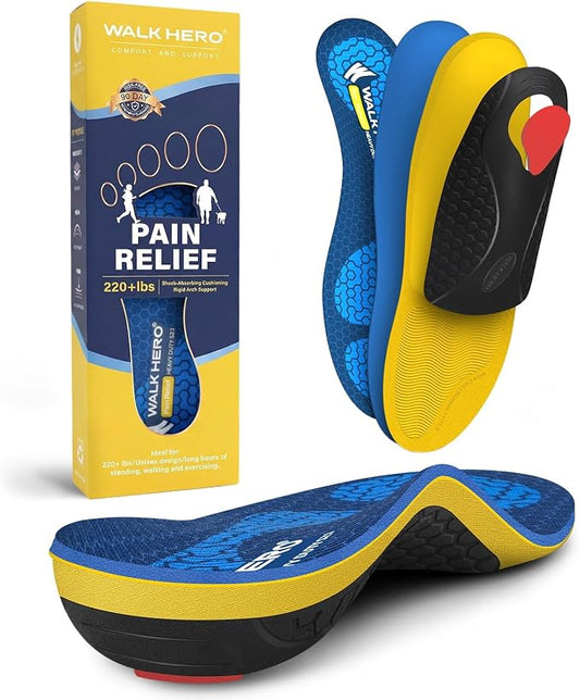 Heavy Duty High Arch Support Plantar Fasciitis Pain Relief Insoles