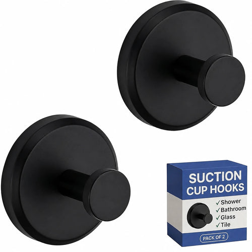 Heavy-Duty Drill-Free Suction Cup Wall Hooks for Bathroom & Shower | Buy one, get two free